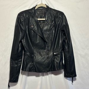 FAUX LEATHER BOMBER JACKET